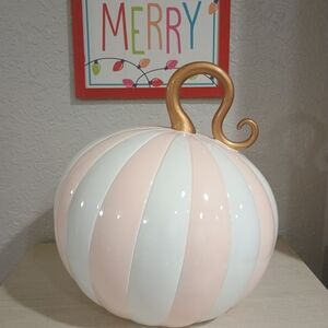 Ghoulish Pink Striped Pumpkin Halloween Outdoor Safe NEW